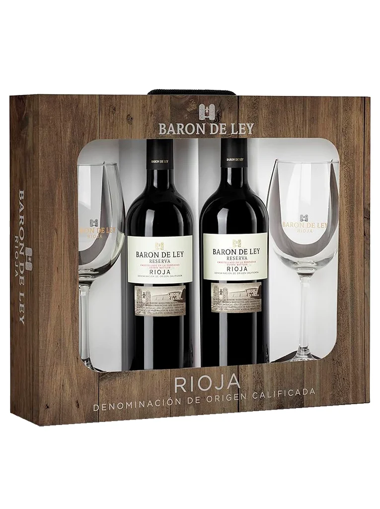 Estuche Baron De Ley 2 Botellas + 2 Copas